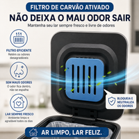 [LEVE 2 PAGUE 1] Lixeira Smart Anti Odores em Aço Inox com Abertura Automática