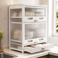 Escorredor de Pratos Inteligente de 3 Níveis em, Aço Inox + BRINDE Kit Utensílios de Cozinha